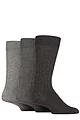 Mens 3 Pair Glenmuir Classic Bamboo Ribbed Socks - Charcoal 1