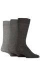 Mens 3 Pair Glenmuir Classic Bamboo Ribbed Socks - Charcoal
