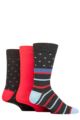 Mens 3 Pair Glenmuir Patterned Bamboo Socks - Diamond & Stripes Charcoal