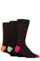 Mens 3 Pair Glenmuir Patterned Bamboo Socks - Arrow Black