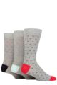 Mens 3 Pair Glenmuir Patterned Bamboo Socks - Arrow Grey