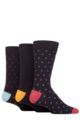 Mens 3 Pair Glenmuir Patterned Bamboo Socks - Arrow Navy