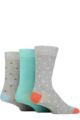 Mens 3 Pair Glenmuir Patterned Bamboo Socks - Spots Light Grey