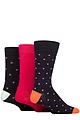 Mens 3 Pair Glenmuir Patterned Bamboo Socks - Spots Navy