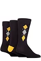 Mens 3 Pair Glenmuir Patterned Bamboo Socks - Argyle Navy