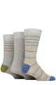 Mens 3 Pair Glenmuir Patterned Bamboo Socks - Small Stripes Light Grey
