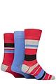 Mens 3 Pair Glenmuir Patterned Bamboo Socks - Block Stripes Grey