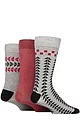Mens 3 Pair Glenmuir Patterned Bamboo Socks - Square and Triangles Grey