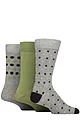 Mens 3 Pair Glenmuir Patterned Bamboo Socks - Grey / Navy / Green