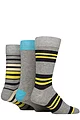 Mens 3 Pair Glenmuir Patterned Bamboo Socks - Grey / Yellow / Navy