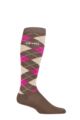 UpHillSport 1 Pair Organic Cotton Argyle Equestrian Socks - Brown