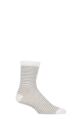 UphillSport 1 Pair Taata Upcycled Cotton Striped Socks - White