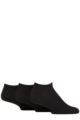 Mens 3 Pair Glenmuir Bamboo Sports Half Cushioned Trainer Socks - Black