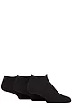 Mens 3 Pair Glenmuir Bamboo Sports Half Cushioned Trainer Socks - Black