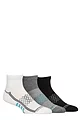 Mens 3 Pair Glenmuir Cushioned Sports Quarter Socks - Black / White / Grey