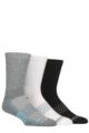 Mens 3 Pair Glenmuir Cushioned Sports Crew Socks - Black / White / Grey