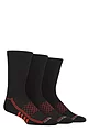 Mens 3 Pair Glenmuir Cushioned Sports Crew Socks - Black
