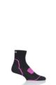 Mens and Ladies 1 Pair UpHill Sport Front Running L1 Socks - Black / Pink
