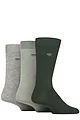Mens 3 Pair Glenmuir Endrick Bamboo Plain Socks - Green Mix