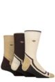 Mens 3 Pair Glenmuir Glencoe Cotton Boot Socks - Brown / Beige