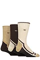 Mens 3 Pair Glenmuir Glencoe Cotton Boot Socks - Brown / Beige