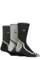 Mens 3 Pair Glenmuir Glencoe Cotton Boot Socks - Black / Grey