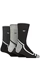 Mens 3 Pair Glenmuir Glencoe Cotton Boot Socks - Black / Grey