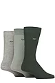 Mens 3 Pair Glenmuir Laird Bamboo Ribbed Plain Socks - Green Mix