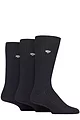 Mens 3 Pair Glenmuir Laird Bamboo Ribbed Plain Socks - Navy