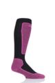 Mens and Ladies 1 Pair UpHillSport “Valta” Alpine Ski 4 Layer M5 Socks - Black / Pink