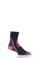 UpHill Sport 1 Pair 3 Layer Cycling Socks - Black / Grey / Pink