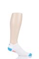 Mens and Ladies 1 Pair UpHillSport “Trail” Low Running L1 Socks - White / Turquoise
