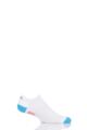 Mens and Ladies 1 Pair UpHillSport “Trail” Low Running L1 Socks - White / Turquoise