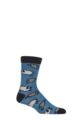 UphillSport 1 Pair Nativa Merino Wool Sheep Patterened Socks - Blue / White