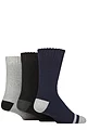 Mens 3 Pair Glenmuir Thermal Cushioned Boot Socks - Navy / Black / Light Grey