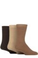 Mens 3 Pair Glenmuir Brushed Thermal Boot Socks - Beige / Brown