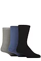 Mens 3 Pair Glenmuir Brushed Thermal Boot Socks - Black / Navy / Grey