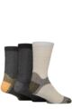 Mens 3 Pair Glenmuir Plain Fully Cushioned Boot Socks - Yellow / Black / Charcoal