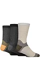 Mens 3 Pair Glenmuir Plain Fully Cushioned Boot Socks - Yellow / Black / Charcoal