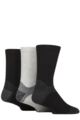 Mens 3 Pair Glenmuir Plain Fully Cushioned Boot Socks - Black / Grey