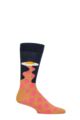 Mens and Ladies 1 Pair Happy Socks Egg Invader Socks - Multi