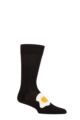 Mens and Ladies 1 Pair Happy Socks Eggstra Socks - Black