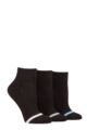 Ladies 3 Pair Pringle Quarter Length Cotton Sports Socks - Black