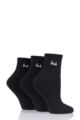 Ladies 3 Pair Pringle Lyndsey Cushioned Sport Socks - Black