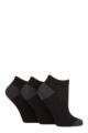 Ladies 3 Pair Pringle Johanne Cushion Trainer Socks - Black