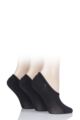 Ladies 3 Pair Pringle Nylon Shoe Liner Socks - Black