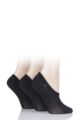 Women's 3 Pair Pringle Nylon Shoe Liner Socks - Black