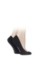 Ladies 2 Pair Pringle Melinda Laser Cut Shoe Liners - Black
