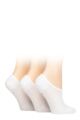 Ladies 3 Pair Pringle Cotton Sports Shoe Liner Socks - White Plain