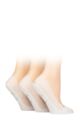 Ladies 3 Pair Pringle Lace Shoe Liner Socks - White